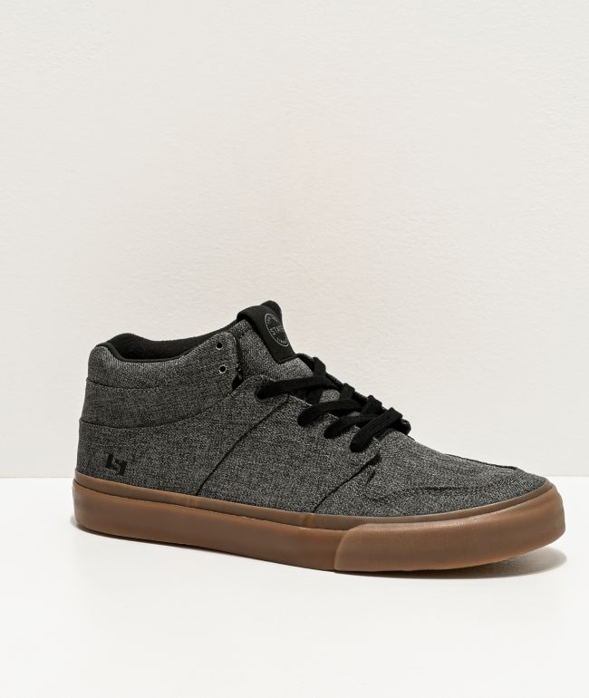 State Mercer Dark Grey Chambray & Gum Skate Shoes