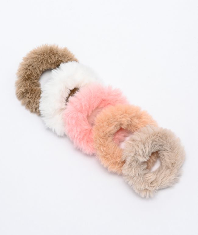 Stone + Locket Mini Fuzzy 5 Pack Scrunchies