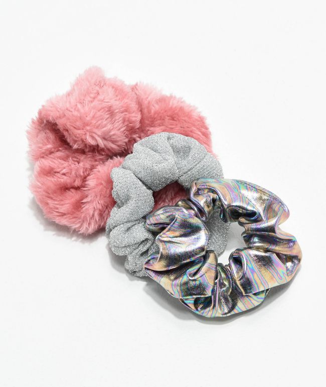 Stone + Locket Pink Bunny & Shimmering 3 Pack Scrunchies