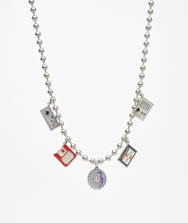 Stone + Locket Throwback Silver Choker Necklace