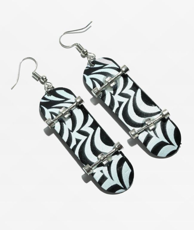 Stone + Locket Flower Drop Earrings