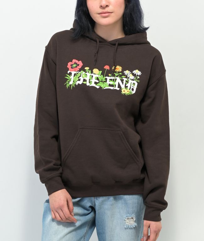Sudadera con capucha marrón Empyre The End
