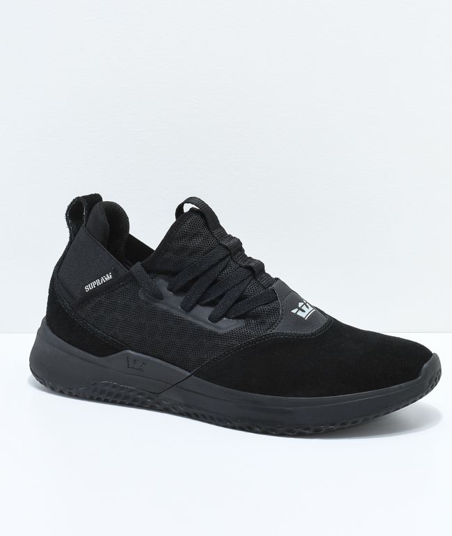Supra Titanium All Black Suede Shoes Zumiez