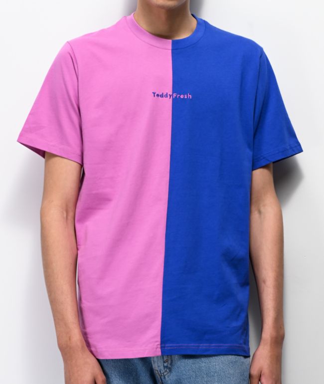 \u0026 Pink Split Colorblock T-Shirt | Zumiez