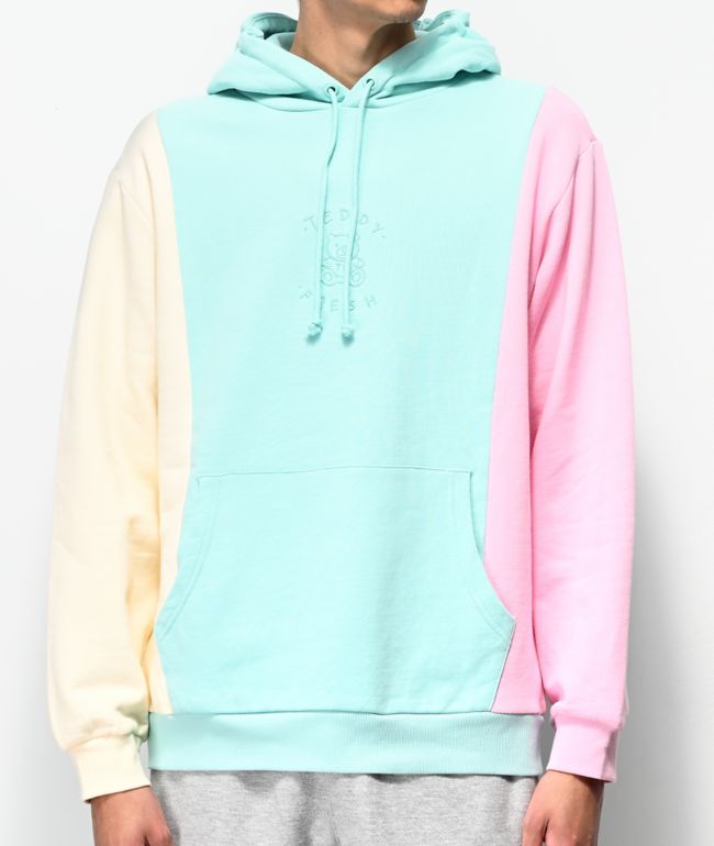 Teddy fresh pastel colorblock hoodie