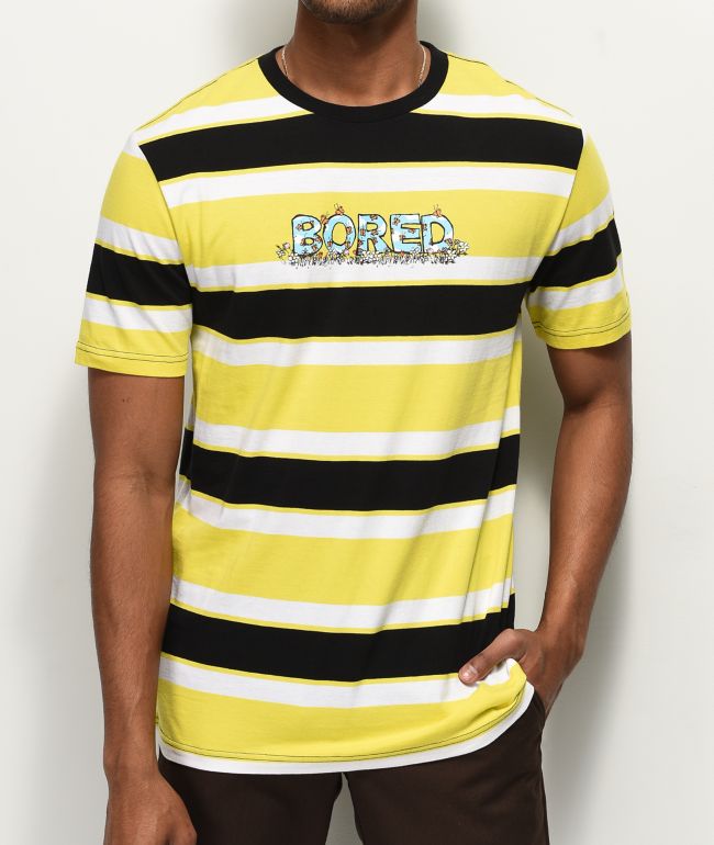 Yellow black and white shirt