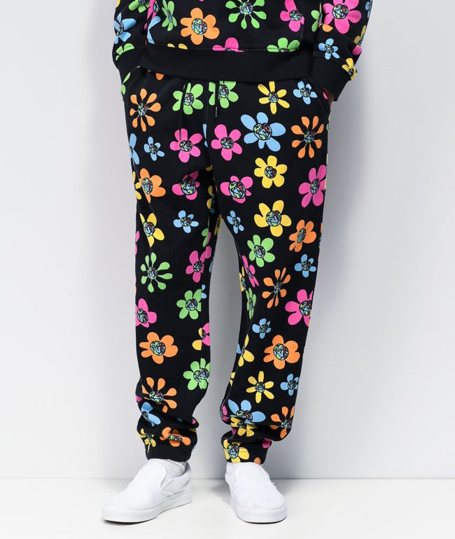 Sweatpants with flowers clearance