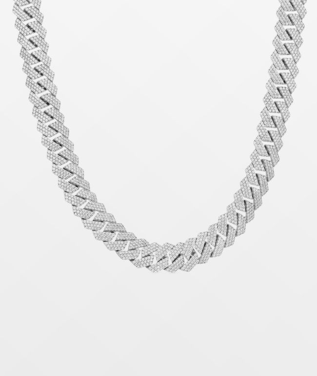 Diamond White Gold Cuban Chain Necklace