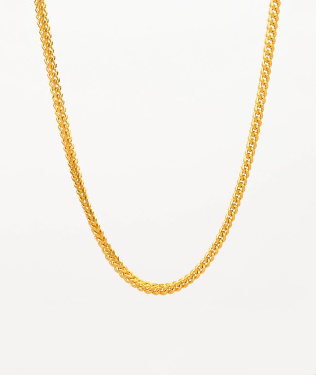 The Gold Gods 22" Franco Box collar de cadena de oro amarillo 