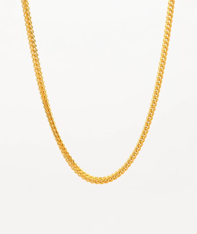 The Gold Gods 22" Yellow Gold Franco Box Chain Necklace