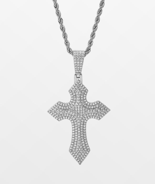 The Gold Gods Diamond Royal Cross Pendant 22" Necklace