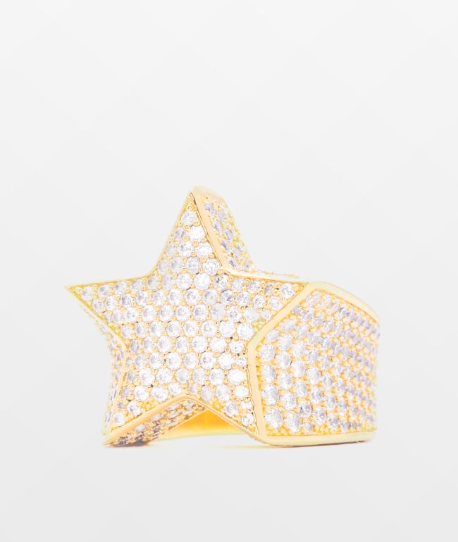 The Gold Gods Diamond Star Gold Ring Zumiez