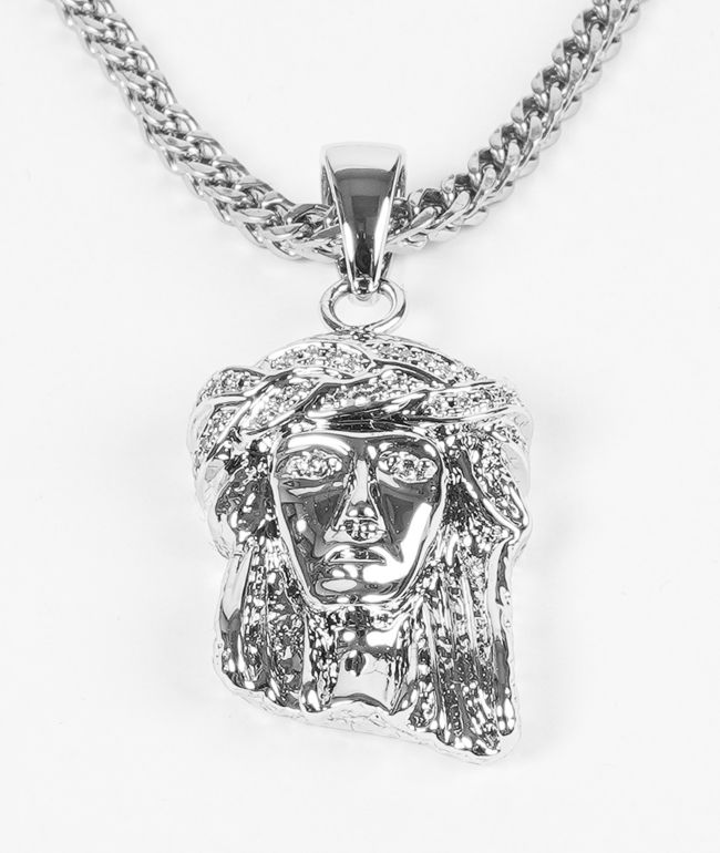 The Gold Gods Micro Jesus White Gold Necklace