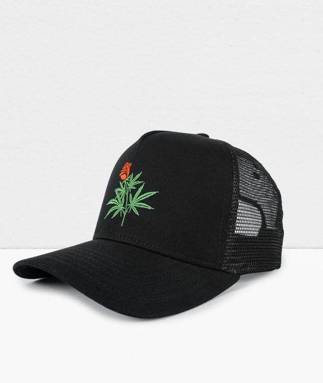 The High & Mighty Flowers Black Trucker Hat