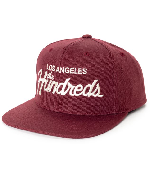 Burgundy snapback hat