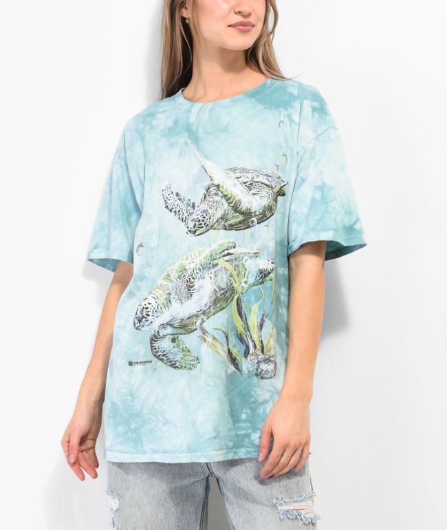 The Mountain Sea Turtle Teal Tie Dye T-Shirt