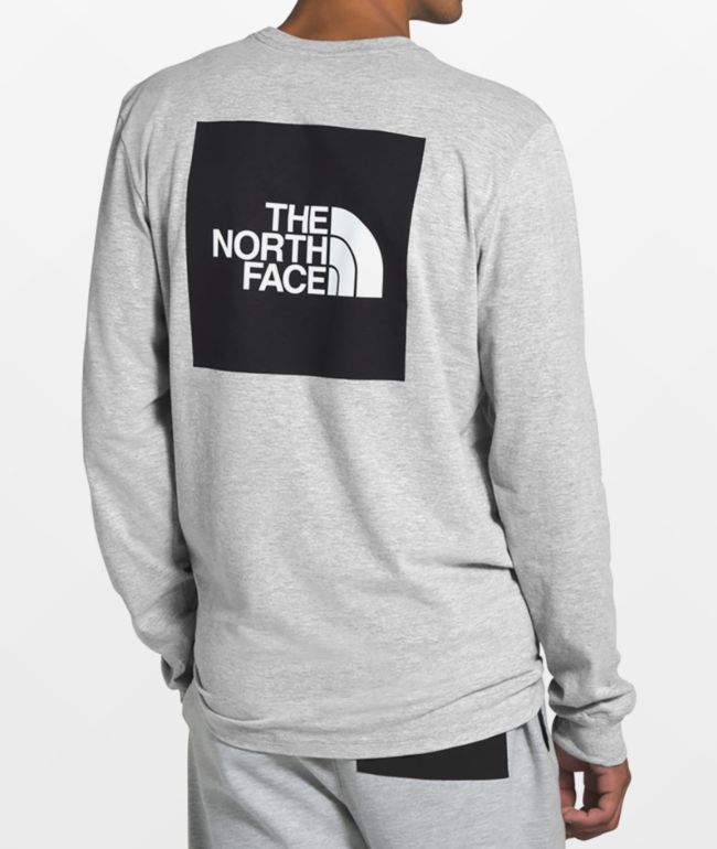 the north face box logo long sleeve tee