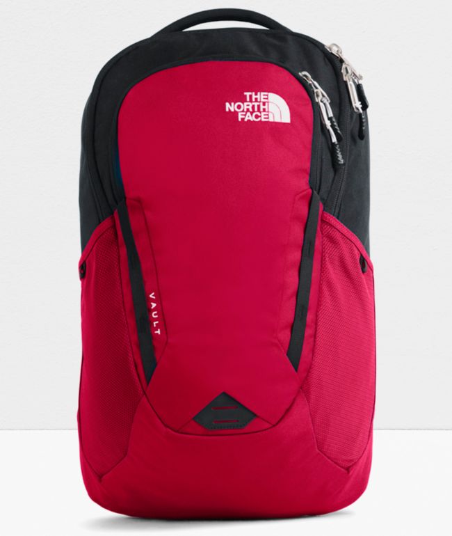 red north face backpack