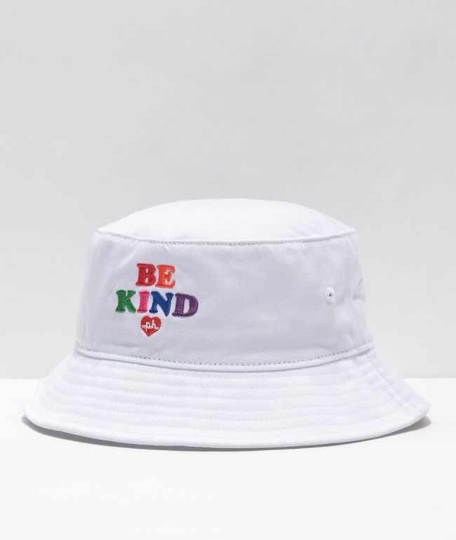 The Phluid Project Be Kind White Bucket Hat