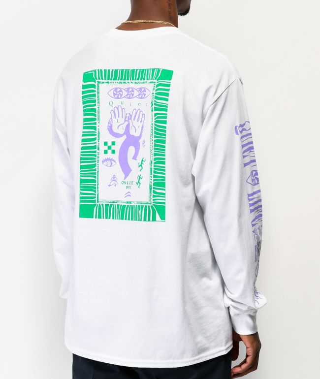 White and purple long sleeve shirt Outlet