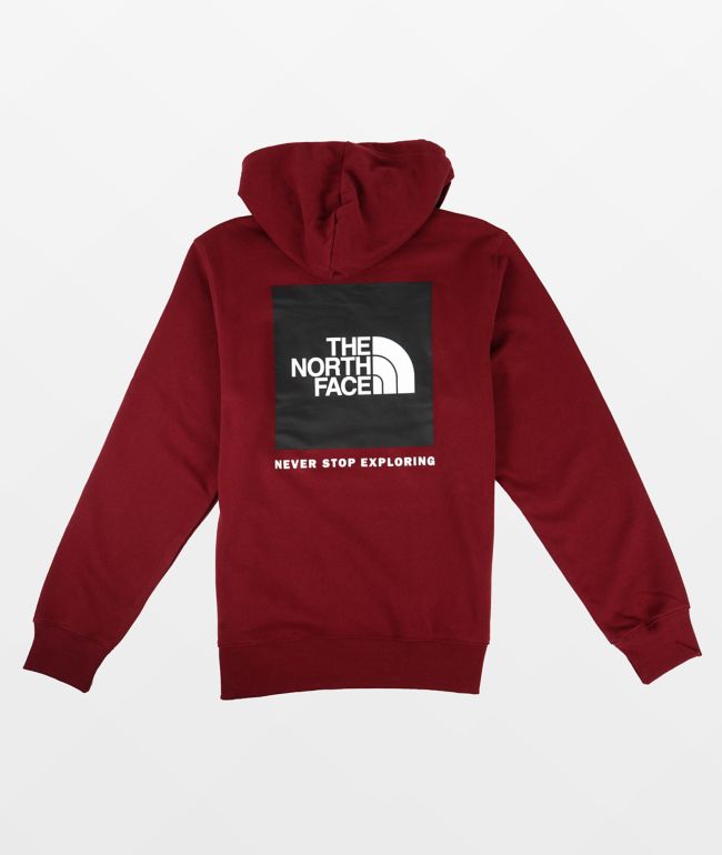 The north Face Never Stop Exploring Cordovan & Black Hoodie