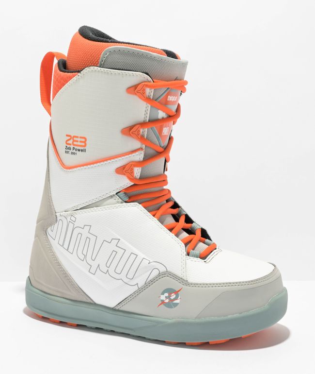 ThirtyTwo Lashed Zeb Powell White & Orange Snowboard Boots 2023