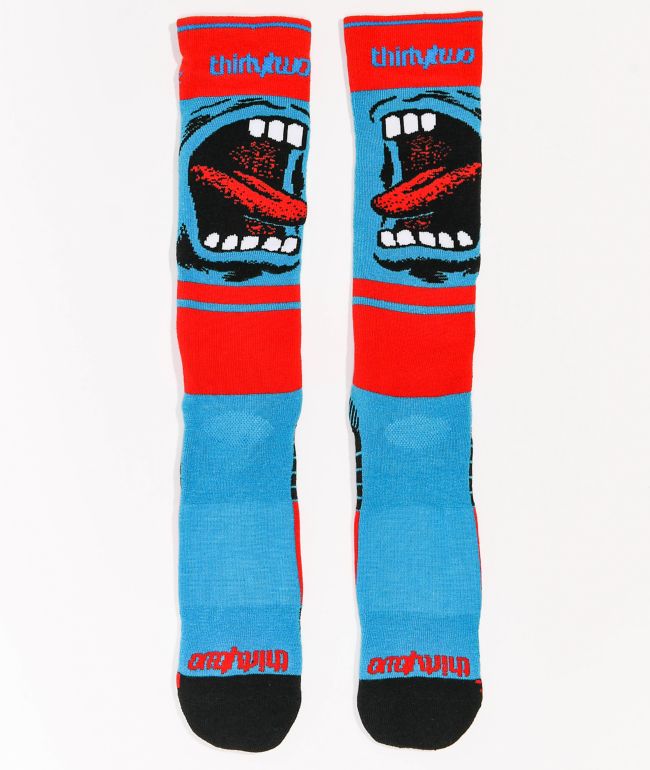 ThirtyTwo x Santa Cruz Blue Snowboard Socks