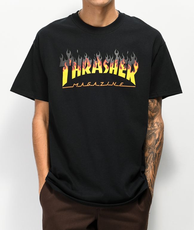 Thrasher BBQ Flame camiseta negra
