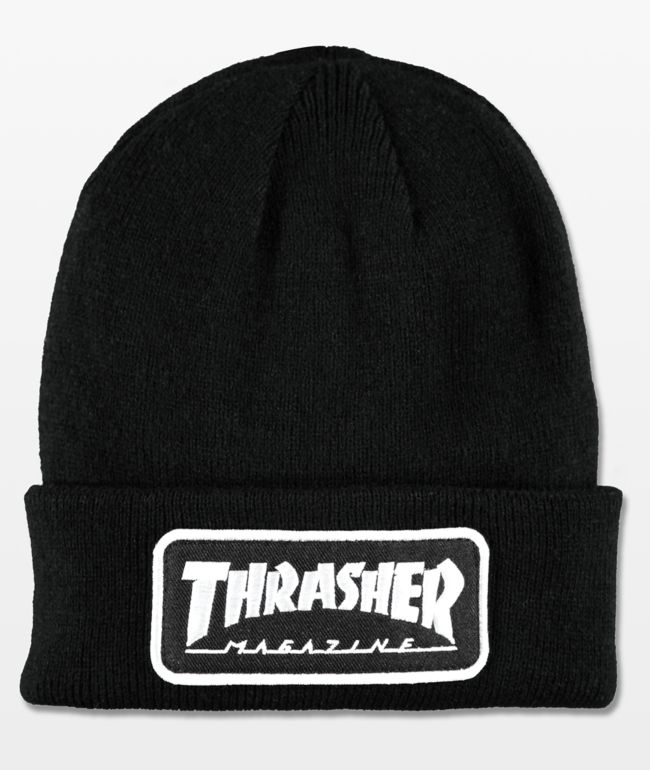 thrasher beanie black