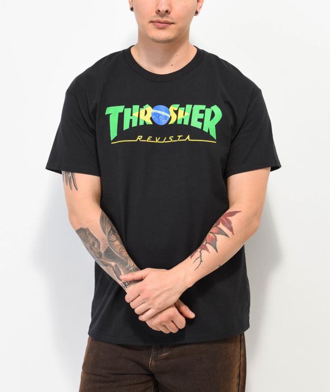 Thrasher Brazil Revista Black T-Shirt
