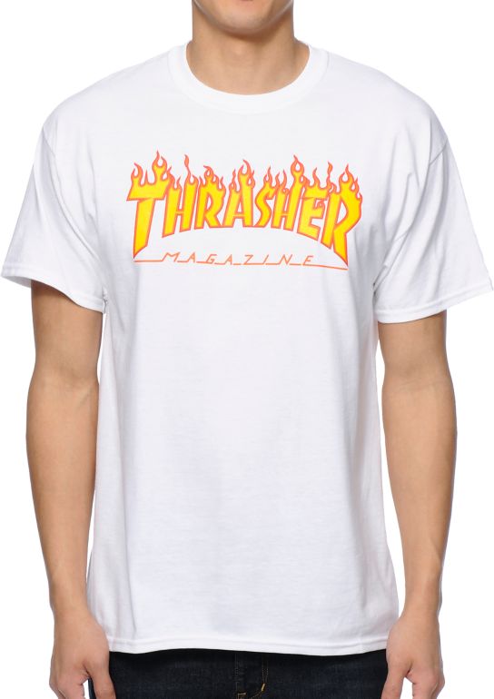thrasher tee white