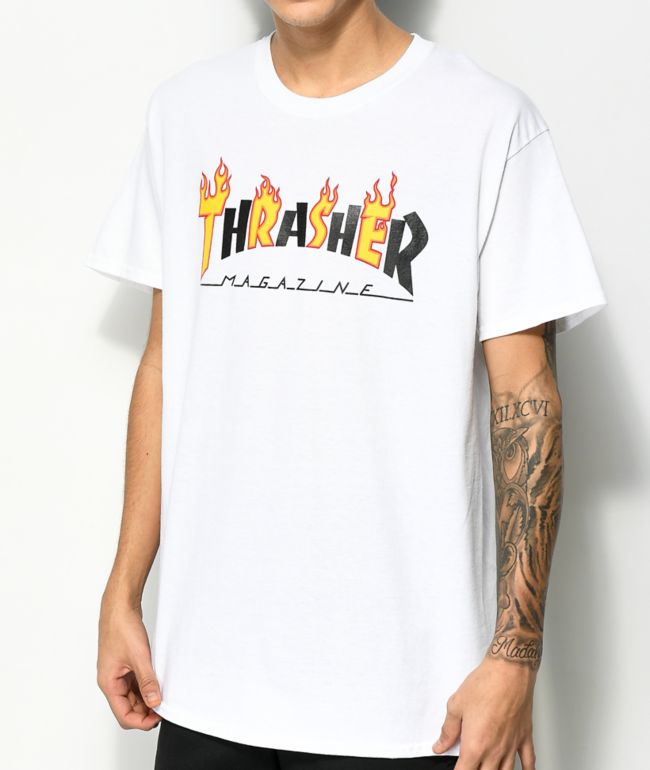 XL white men's t-shirt THRASHER Magazine
