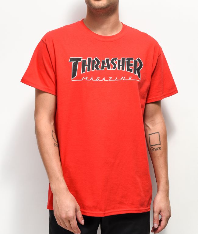 Thrasher Outlined Red T-Shirt