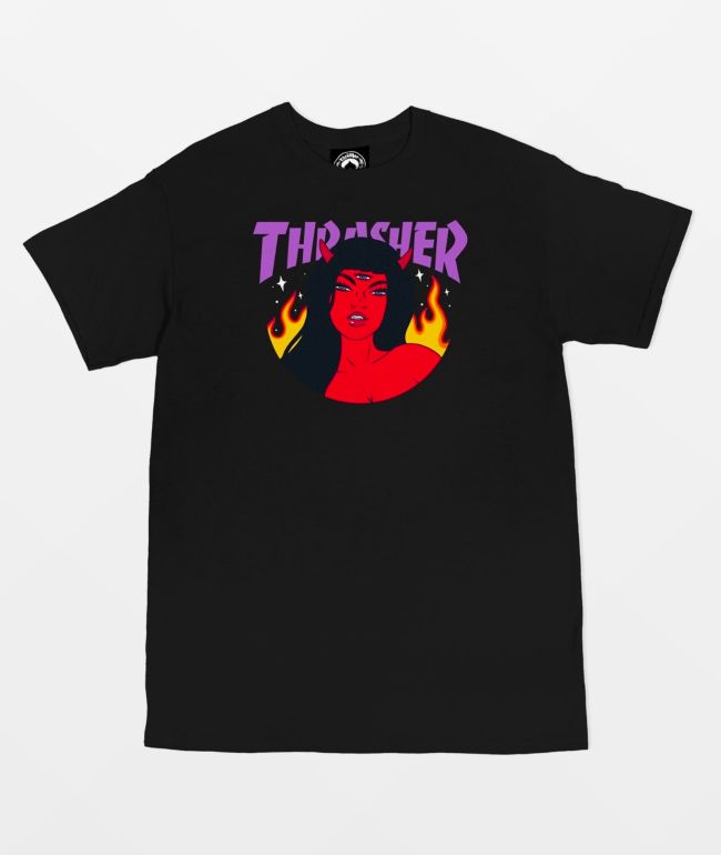 Thrasher Roja Logo Black T-Shirt