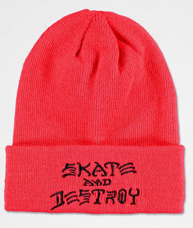 Thrasher Skate And Destroy Red Beanie