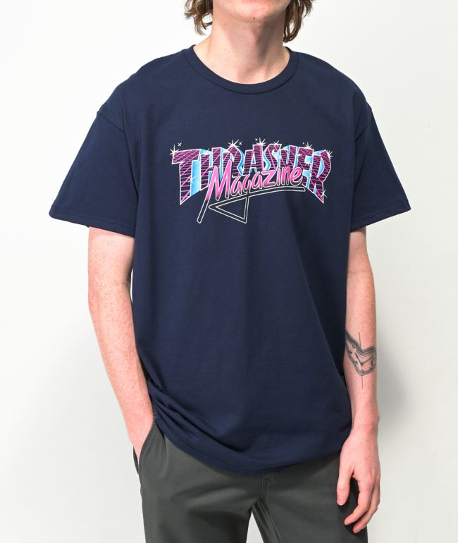 Thrasher Vice Logo Navy T-Shirt