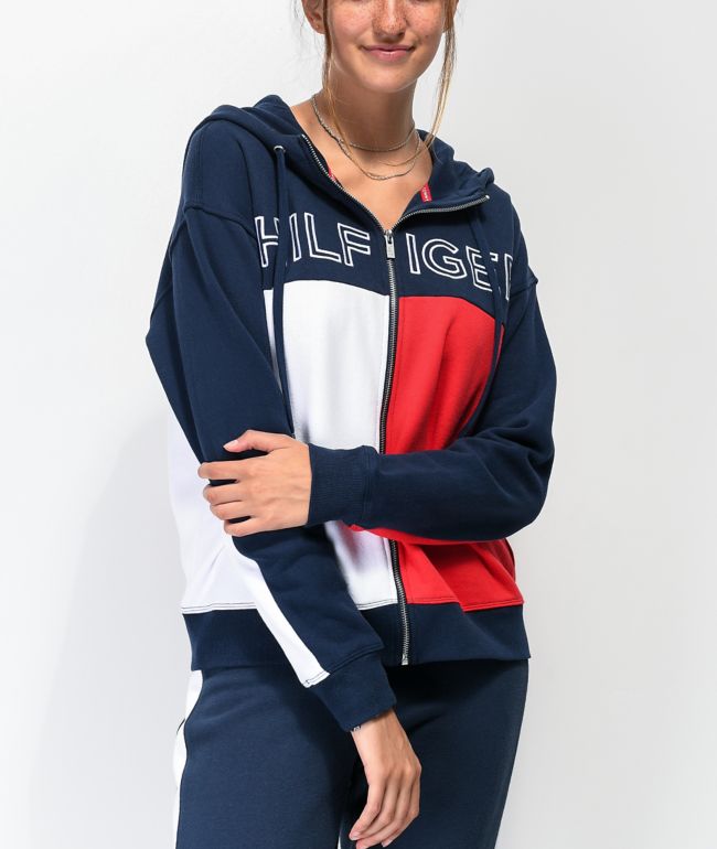tommy hilfiger red white and blue jacket womens