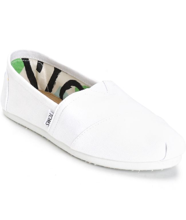 Toms Classic Optic White Womens Shoes 
