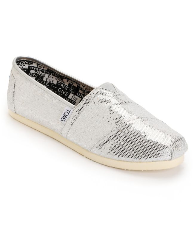 toms silver glitter