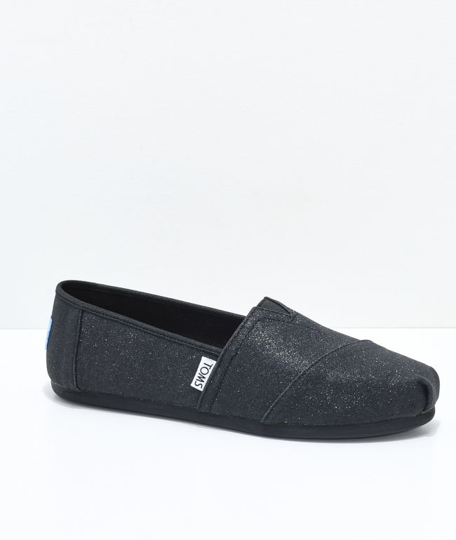 Toms black glimmer women's classics Clearance