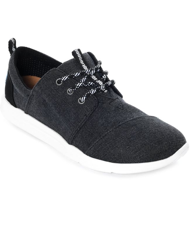 Toms Del Rey Black Washed Canvas Shoes Zumiez