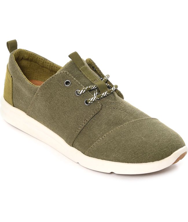 Toms Del Rey Olive Washed Canvas Women�s Shoes Zumiez