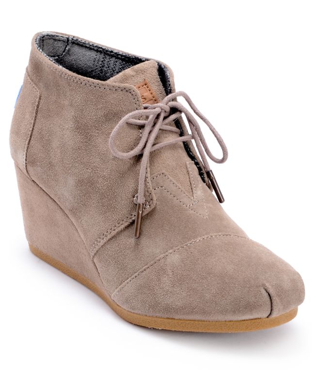 taupe suede wedges