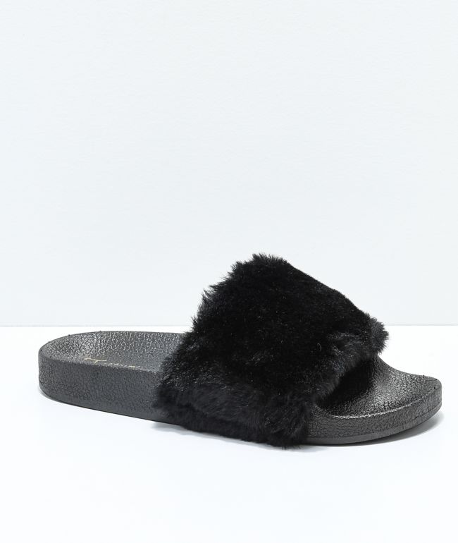 Fur slide sandals clearance