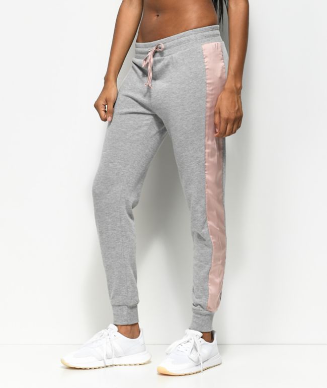 grey pink sweatpants