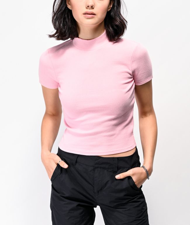 Pink mock neck top Clearance