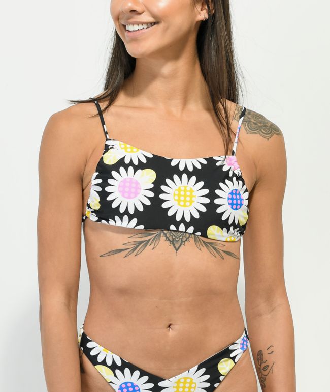 Trillium Lizzie Daisy parte superior de Bikini bandeau negro