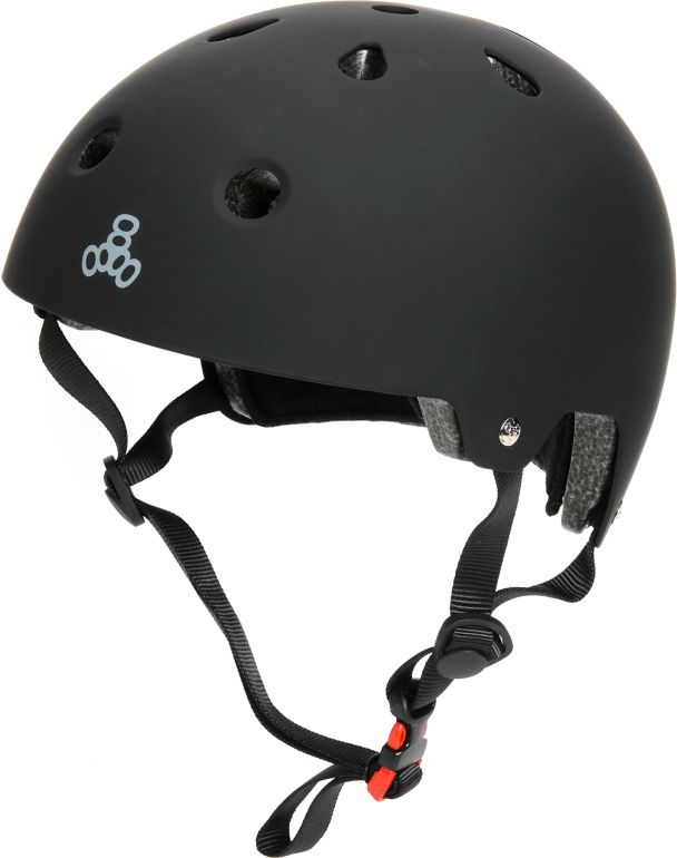 Triple Eight Dual Certified Black Rubber Skateboard Helmet