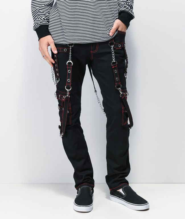 Tripp NYC No Excuses Black & Red Bondage Pants