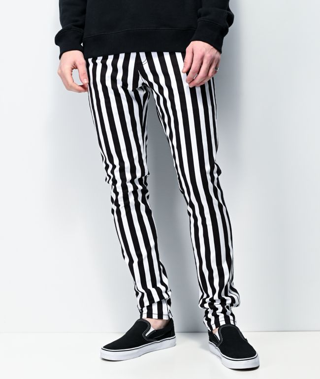 black skinny jeans with white stripe